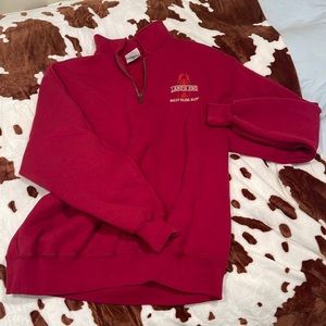Red quarter zip